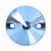 12mm Aquamarine Round AAAAA Glass Crystal, Sew On Gems, Sold in Pairs